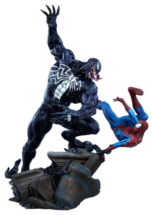 Figura Estatua Spiderman Vs Venom Marvel Comics Maquette