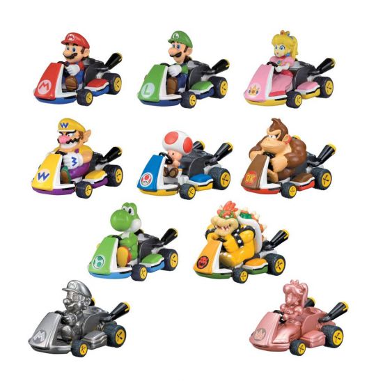 Figura Coche De Cuerda Aleatorio Mario Kart Nintendo