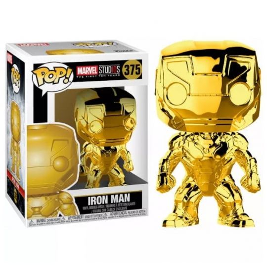 Figura Iron Man Cromado Oro