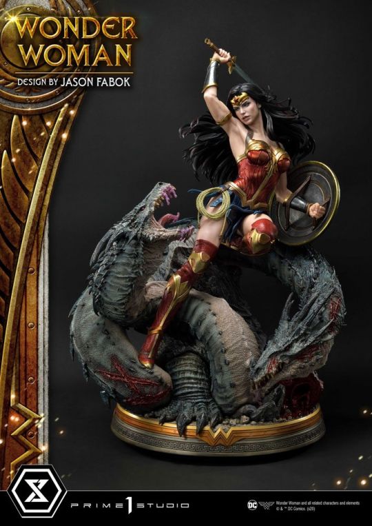 Figura Estatua Wonder Woman Vs Hydra Wonder Woman Dc Comics