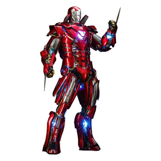 Figura Iron Man Silver Centurion Armor Suit Up Version Marvel Comics Iron Man 3 Movie Masterpiece Hot Toys