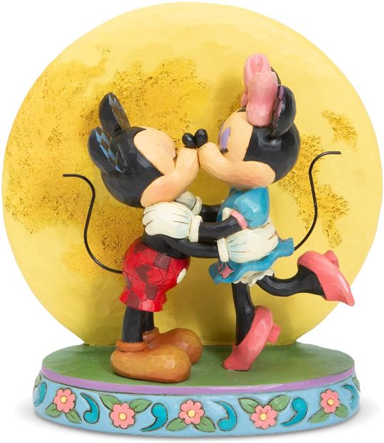 Figura Mickey & Minnie Mouse Moonlight Kiss Disney Traditions Jim Shore